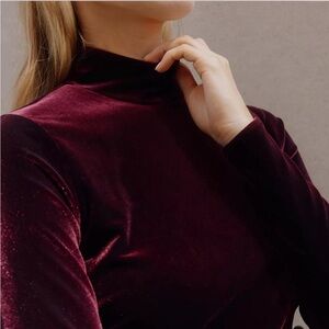 Zara Mock Neck Burgundy Sweater